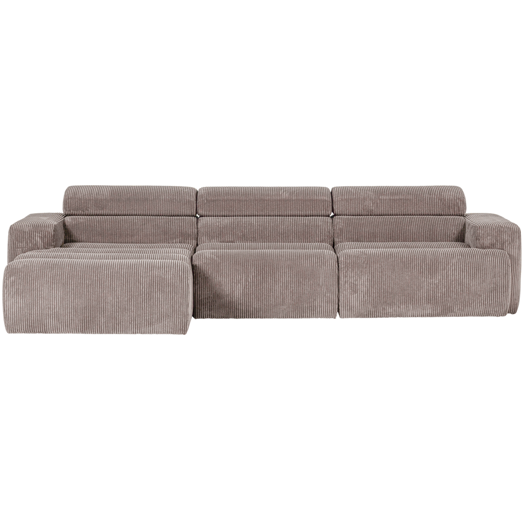 NOVI CHAISE LONGUE SOFA LEFT RIB FABRIC SAND