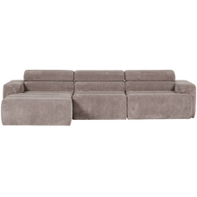Laden Sie das Bild in den Galerie-Viewer, NOVI CHAISE LONGUE SOFA LEFT RIB FABRIC SAND