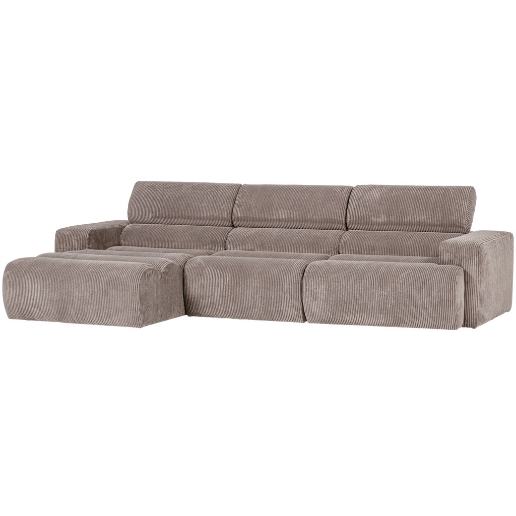 NOVI CHAISE LONGUE SOFA LEFT RIB FABRIC SAND
