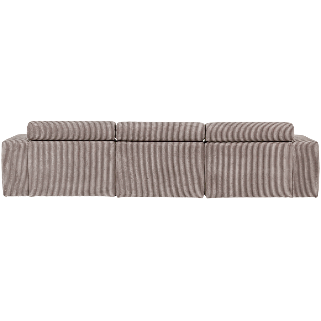 NOVI CHAISE LONGUE SOFA LEFT RIB FABRIC SAND