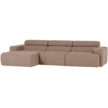 Laden Sie das Bild in den Galerie-Viewer, NOVI CHAISE LONGUE SOFA LEFT BOUCLE TAUPE