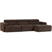 Laden Sie das Bild in den Galerie-Viewer, NOVI CHAISE LONGUE SOFA RIGHT DARK BROWN MELANGE