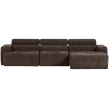 Laden Sie das Bild in den Galerie-Viewer, NOVI CHAISE LONGUE SOFA RIGHT DARK BROWN MELANGE