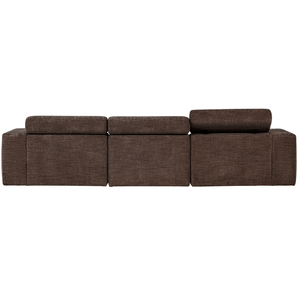 NOVI CHAISE LONGUE SOFA RIGHT DARK BROWN MELANGE