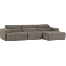Laden Sie das Bild in den Galerie-Viewer, NOVI CHAISE LONGUE SOFA RIGHT GREY MELANGE