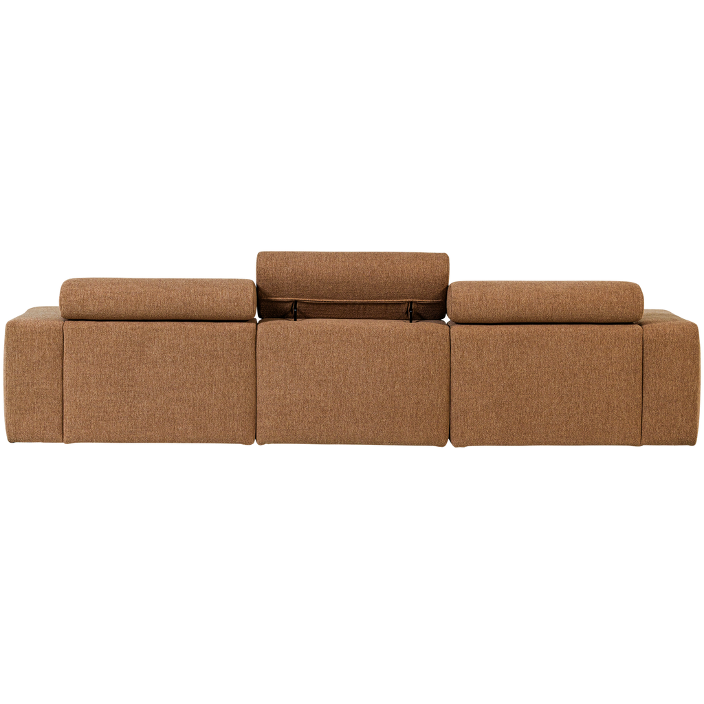 NOVI CHAISE LONGUE SOFA RIGHT BOUCLE CARAMEL BROWN
