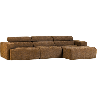 NOVI CHAISE LONGUE SOFA RIGHT CARAMEL BROWN MELANGE