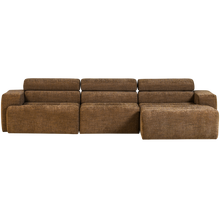 Laden Sie das Bild in den Galerie-Viewer, NOVI CHAISE LONGUE SOFA RIGHT CARAMEL BROWN MELANGE