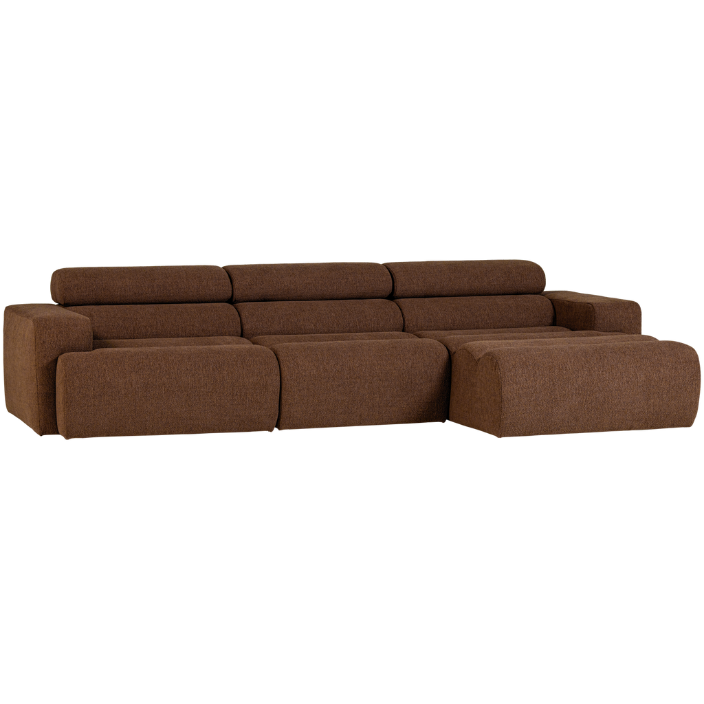 NOVI CHAISE LONGUE SOFA RIGHT BOUCLE MOCHA BROWN