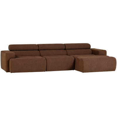 NOVI CHAISE LONGUE SOFA RIGHT BOUCLE MOCHA BROWN
