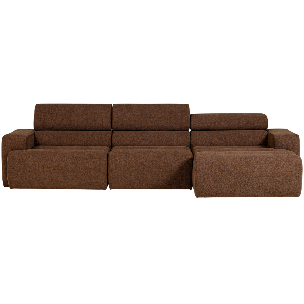 NOVI CHAISE LONGUE SOFA RIGHT BOUCLE MOCHA BROWN