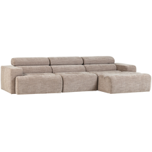 Laden Sie das Bild in den Galerie-Viewer, NOVI CHAISE LONGUE SOFA RIGHT NATURAL MELANGE