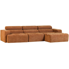 Laden Sie das Bild in den Galerie-Viewer, NOVI CHAISE LONGUE SOFA RIGHT ORANGE MELANGE