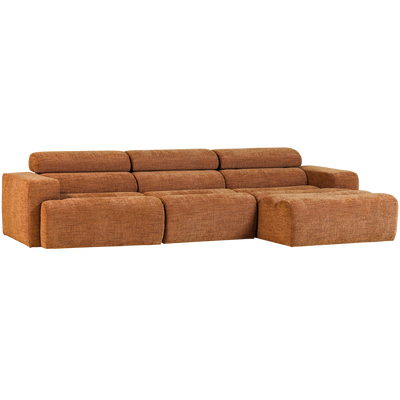 NOVI CHAISE LONGUE SOFA RIGHT ORANGE MELANGE