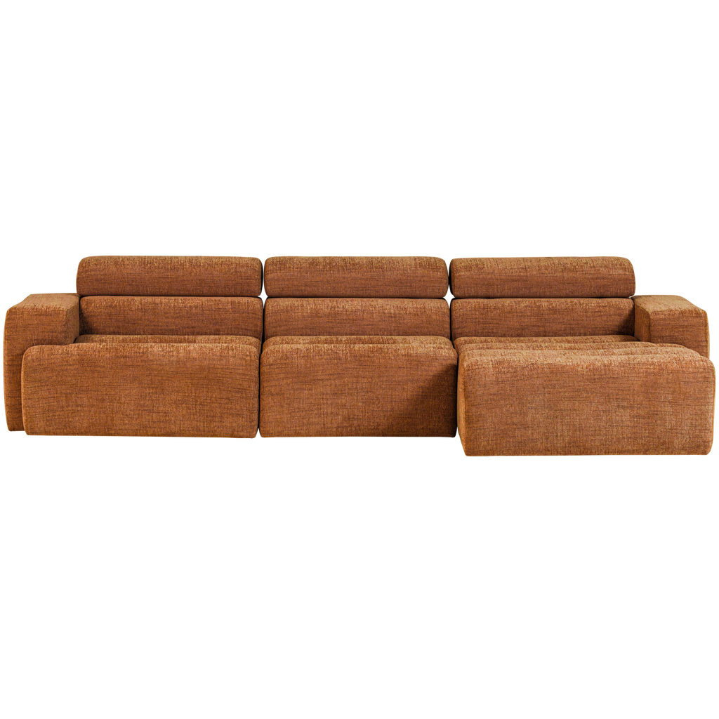 NOVI CHAISE LONGUE SOFA RIGHT ORANGE MELANGE