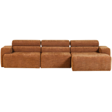 Laden Sie das Bild in den Galerie-Viewer, NOVI CHAISE LONGUE SOFA RIGHT ORANGE MELANGE