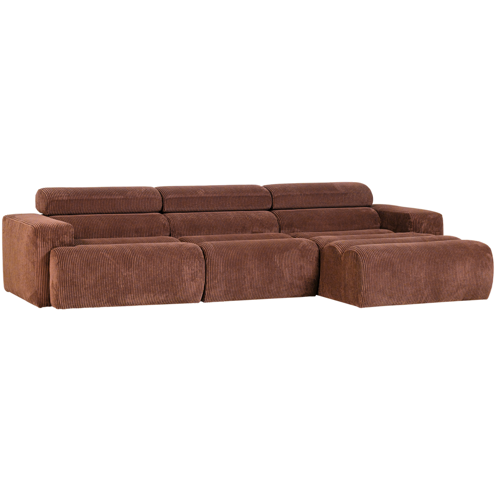 NOVI CHAISE LONGUE SOFA RIGHT RIB FABRIC TERRA