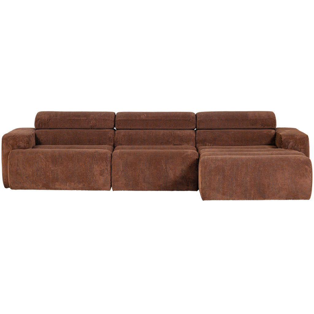 NOVI CHAISE LONGUE SOFA RIGHT RIB FABRIC TERRA