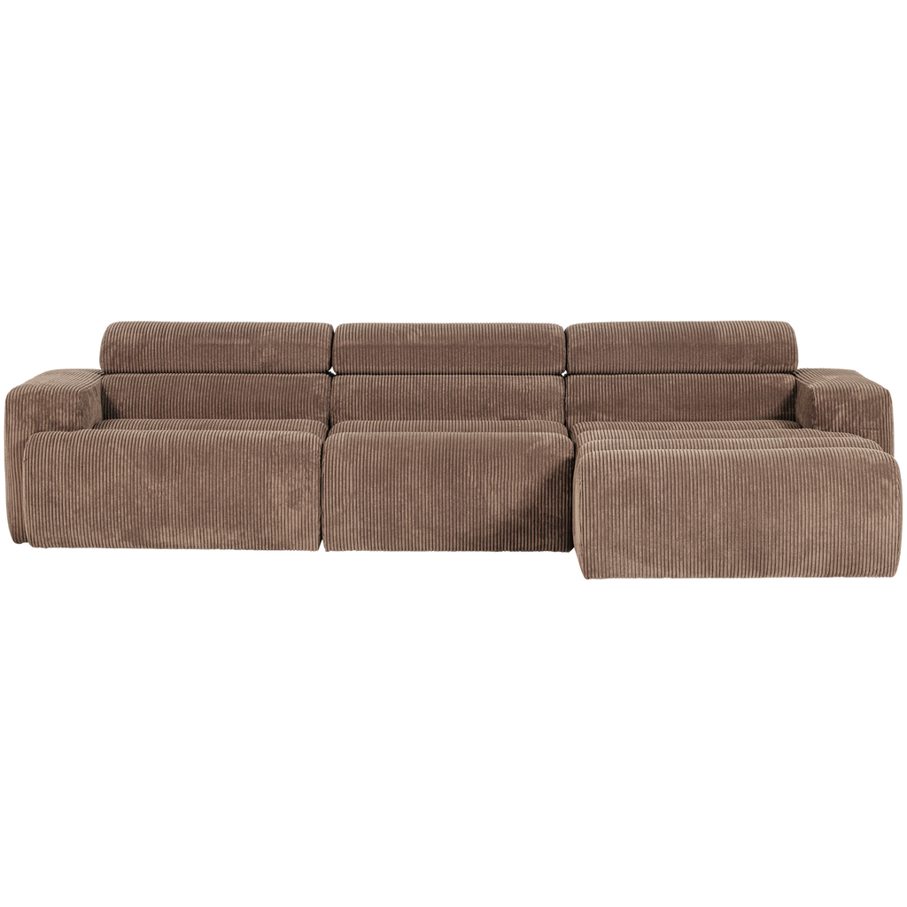 NOVI CHAISE LONGUE SOFA RIGHT RIB FABRIC TAUPE