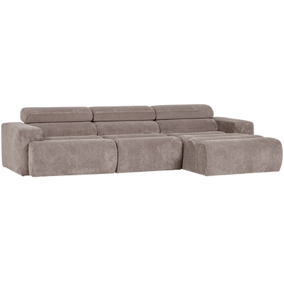 NOVI CHAISE LONGUE SOFA RIGHT RIB FABRIC SAND