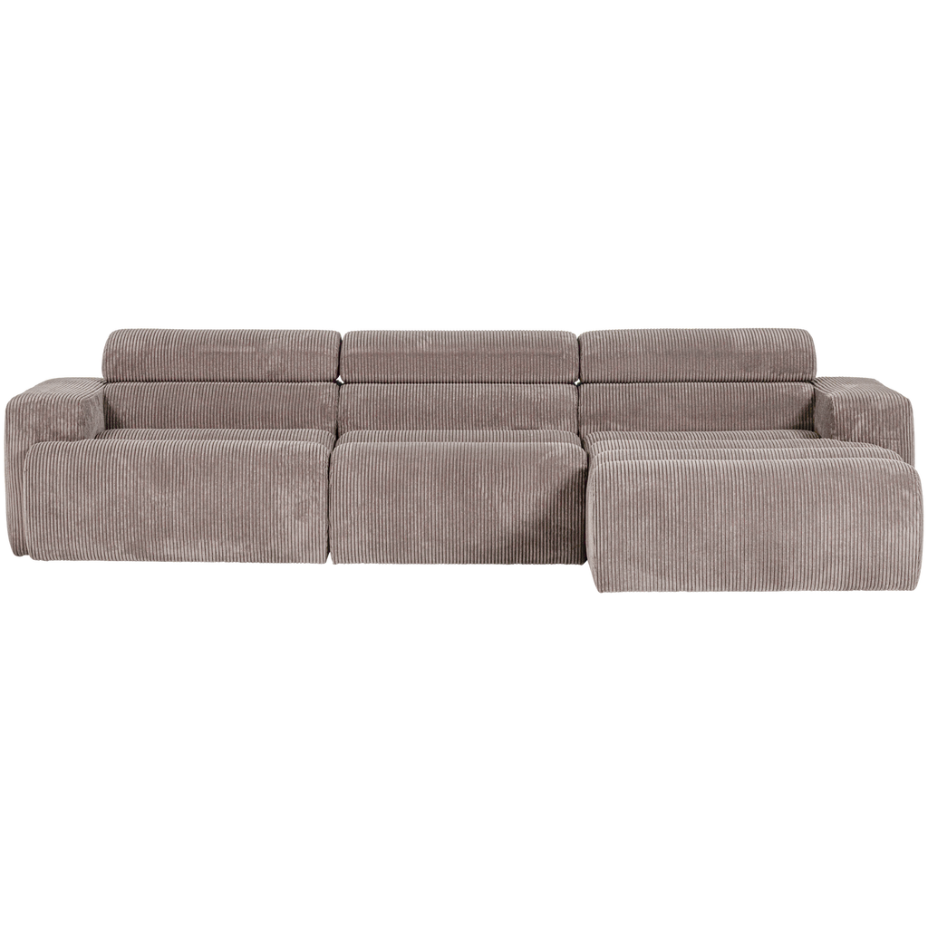 NOVI CHAISE LONGUE SOFA RIGHT RIB FABRIC SAND