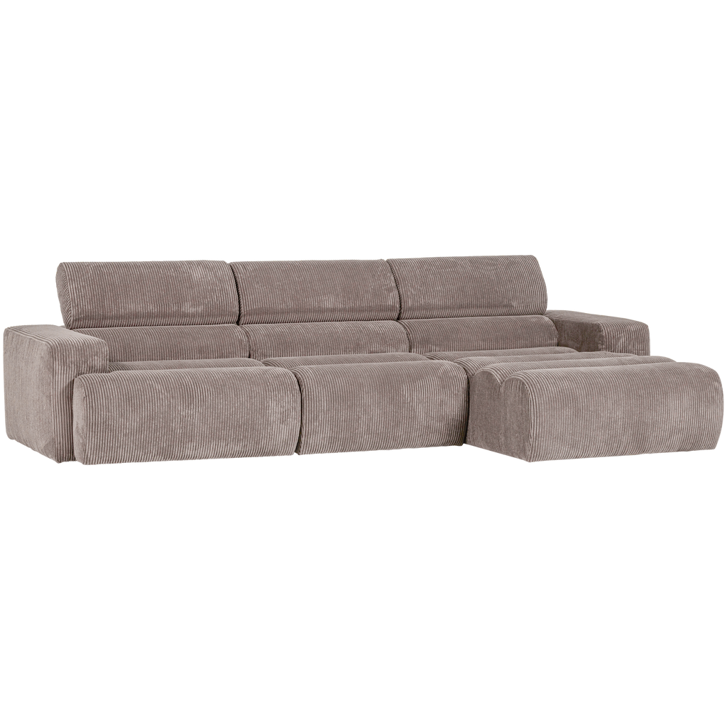 NOVI CHAISE LONGUE SOFA RIGHT RIB FABRIC SAND