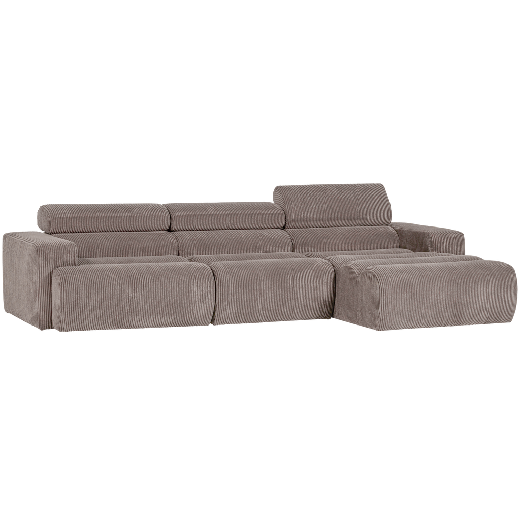 NOVI CHAISE LONGUE SOFA RIGHT RIB FABRIC SAND