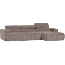Laden Sie das Bild in den Galerie-Viewer, NOVI CHAISE LONGUE SOFA RIGHT RIB FABRIC SAND