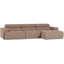 Laden Sie das Bild in den Galerie-Viewer, NOVI CHAISE LONGUE SOFA RIGHT BOUCLE TAUPE