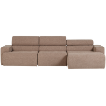 Laden Sie das Bild in den Galerie-Viewer, NOVI CHAISE LONGUE SOFA RIGHT BOUCLE TAUPE