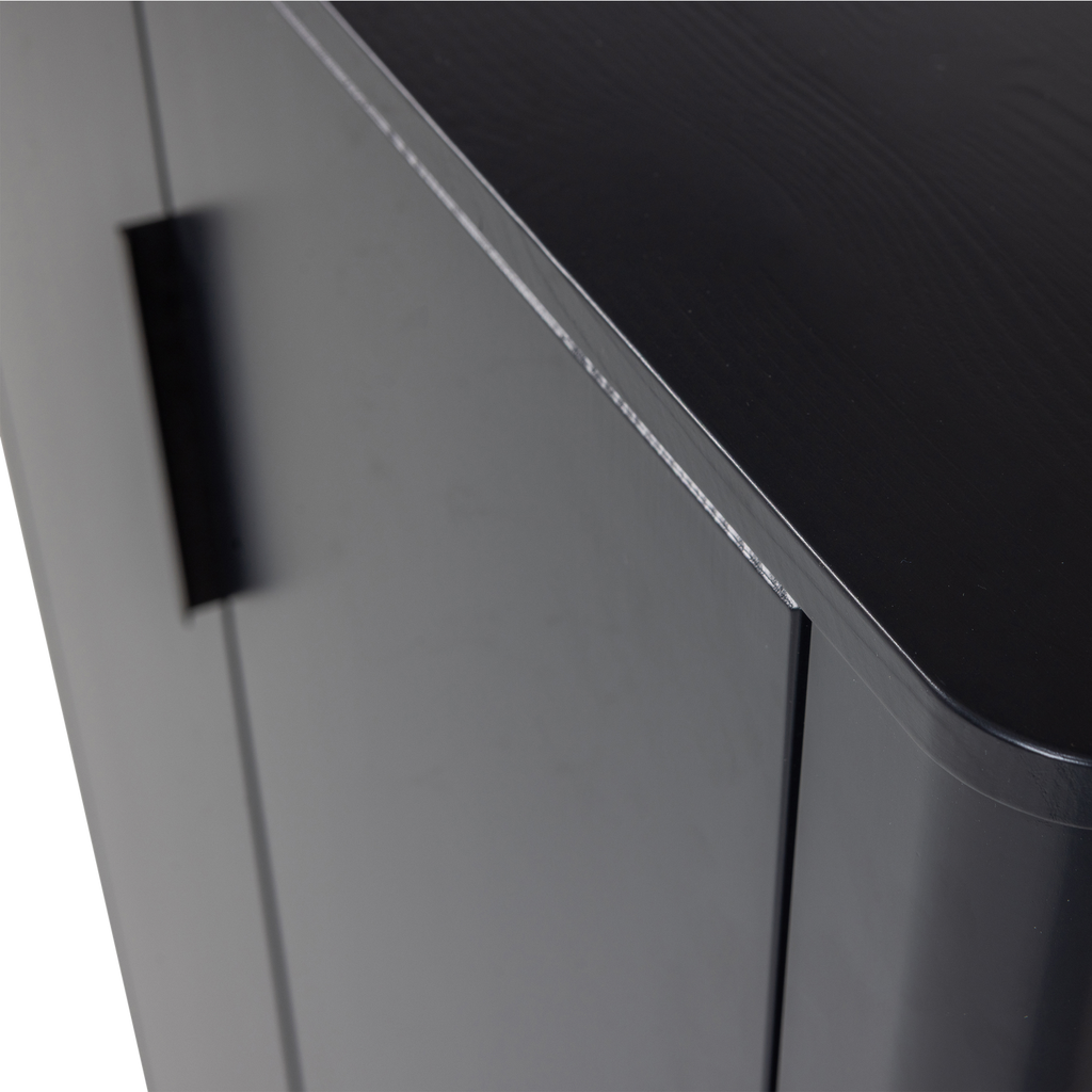 GUNNAR 2-DOORS CABINET PINE MATT BLACK [fsc]