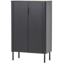 Laden Sie das Bild in den Galerie-Viewer, GUNNAR 2-DOORS CABINET PINE MATT BLACK [fsc]