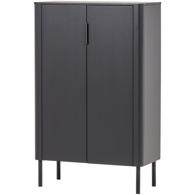 GUNNAR 2-DOORS CABINET PINE MATT BLACK [fsc]