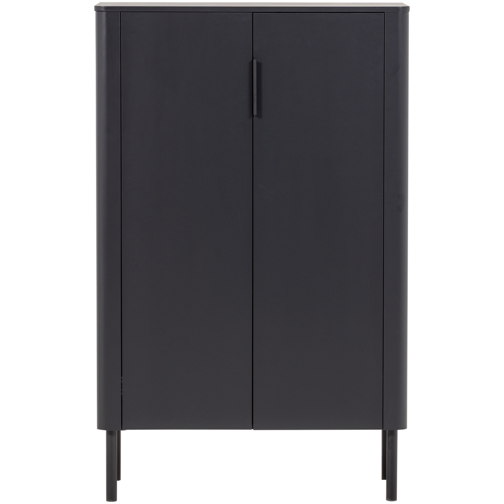 GUNNAR 2-DOORS CABINET PINE MATT BLACK [fsc]