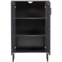 Laden Sie das Bild in den Galerie-Viewer, GUNNAR 2-DOORS CABINET PINE MATT BLACK [fsc]