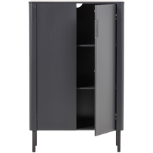 Laden Sie das Bild in den Galerie-Viewer, GUNNAR 2-DOORS CABINET PINE MATT BLACK [fsc]