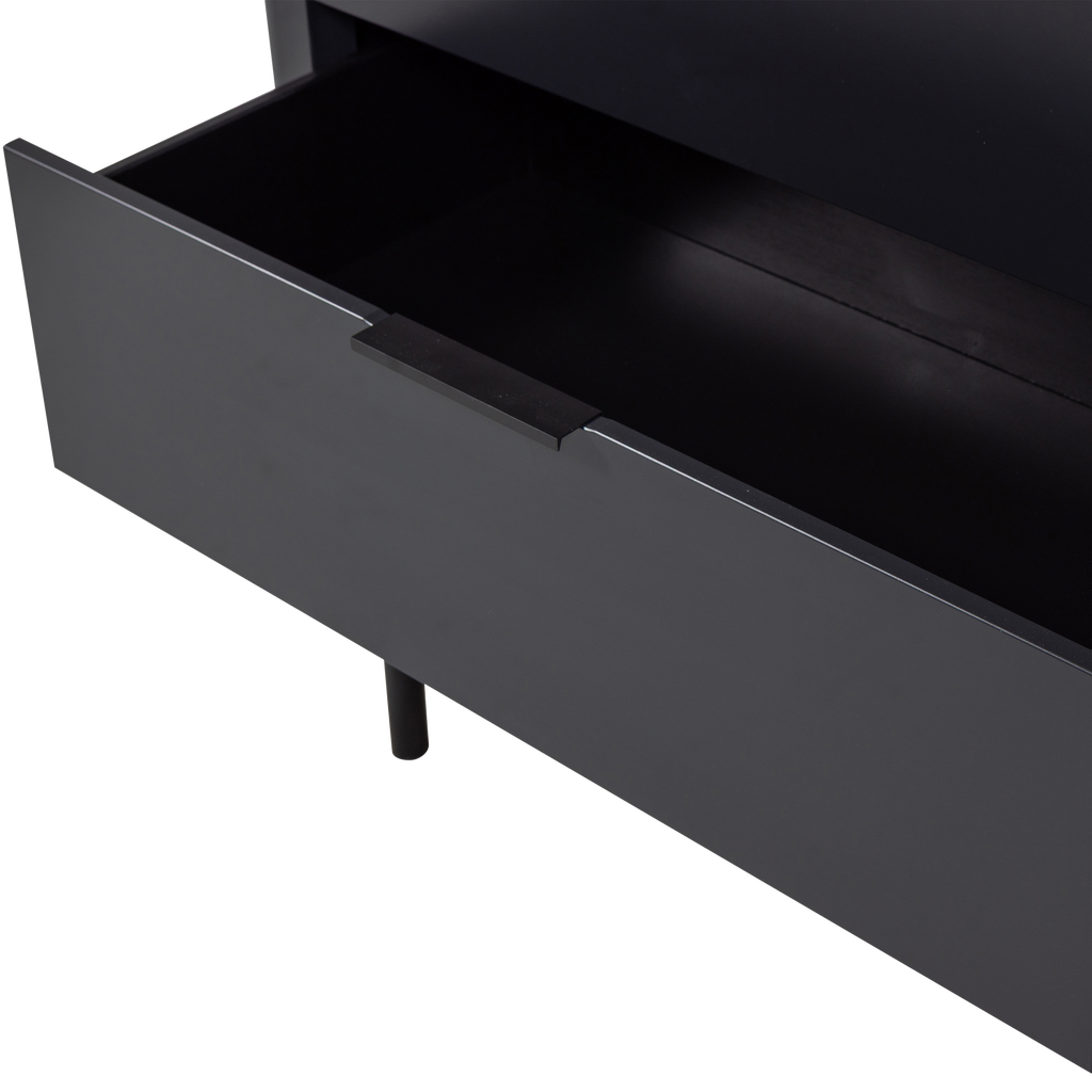 GUNNAR CABINET WITH DRAWERS PINE MATT BLACK [fsc]