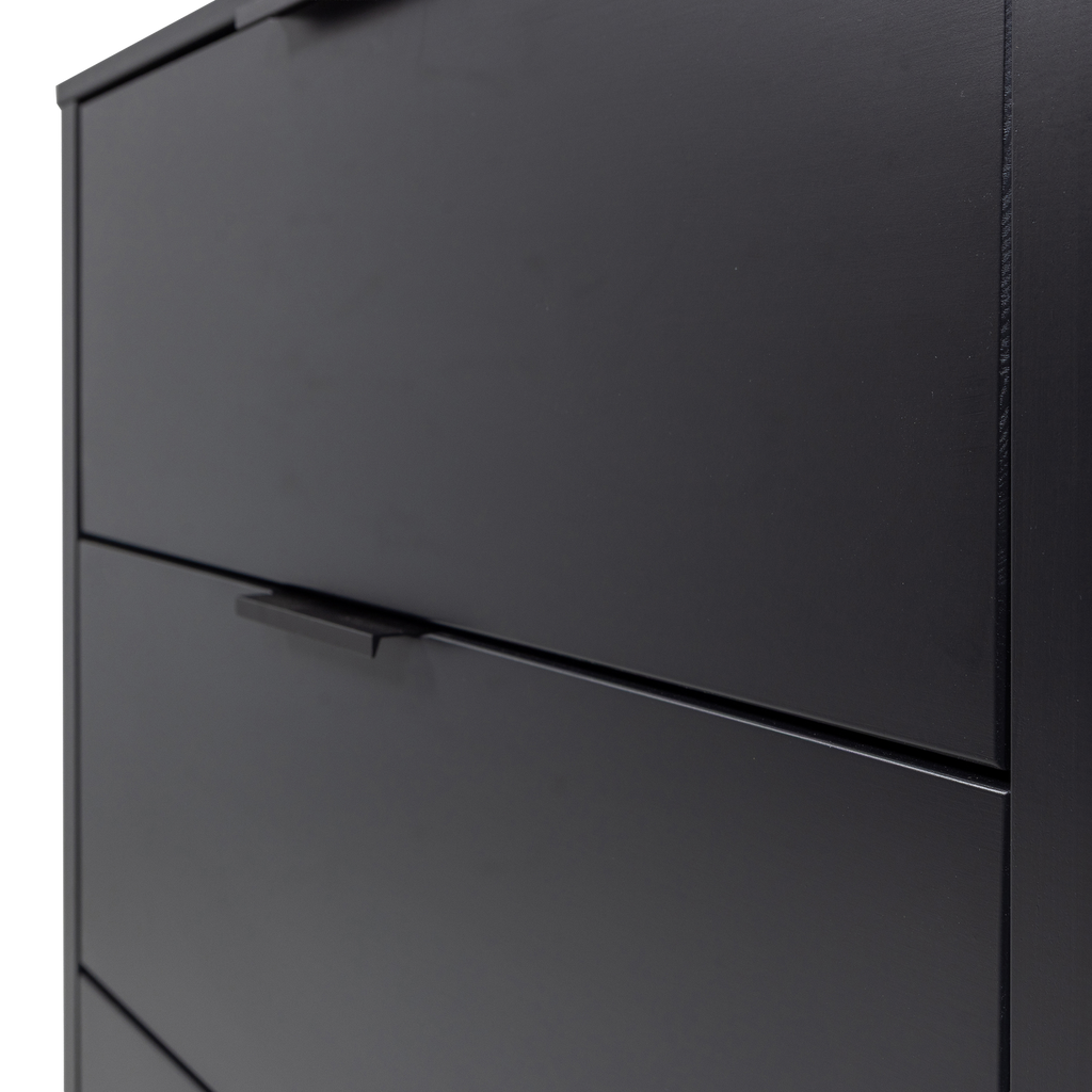 GUNNAR CABINET WITH DRAWERS PINE MATT BLACK [fsc]