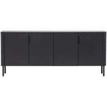 Laden Sie das Bild in den Galerie-Viewer, GUNNAR SIDEBOARD 200 CM PINE MATT BLACK [fsc]