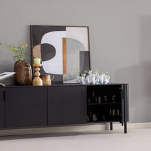 Laden Sie das Bild in den Galerie-Viewer, GUNNAR SIDEBOARD 200 CM PINE MATT BLACK [fsc]