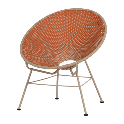 KAZOUN GARDEN LOUNGE CHAIR WICKER ORANGE