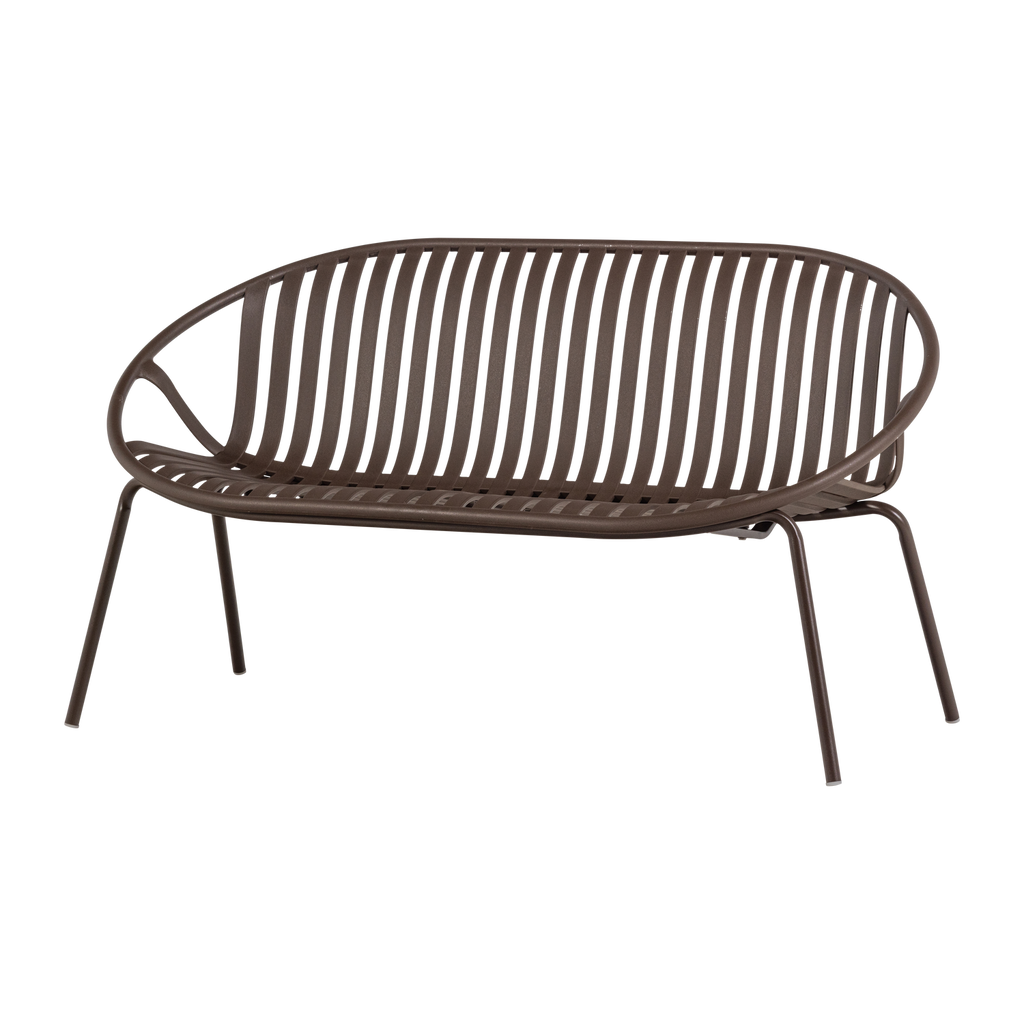 BRUCE GARDEN 2-SEATER BENCH PP/METAL PURPLE/BROWN