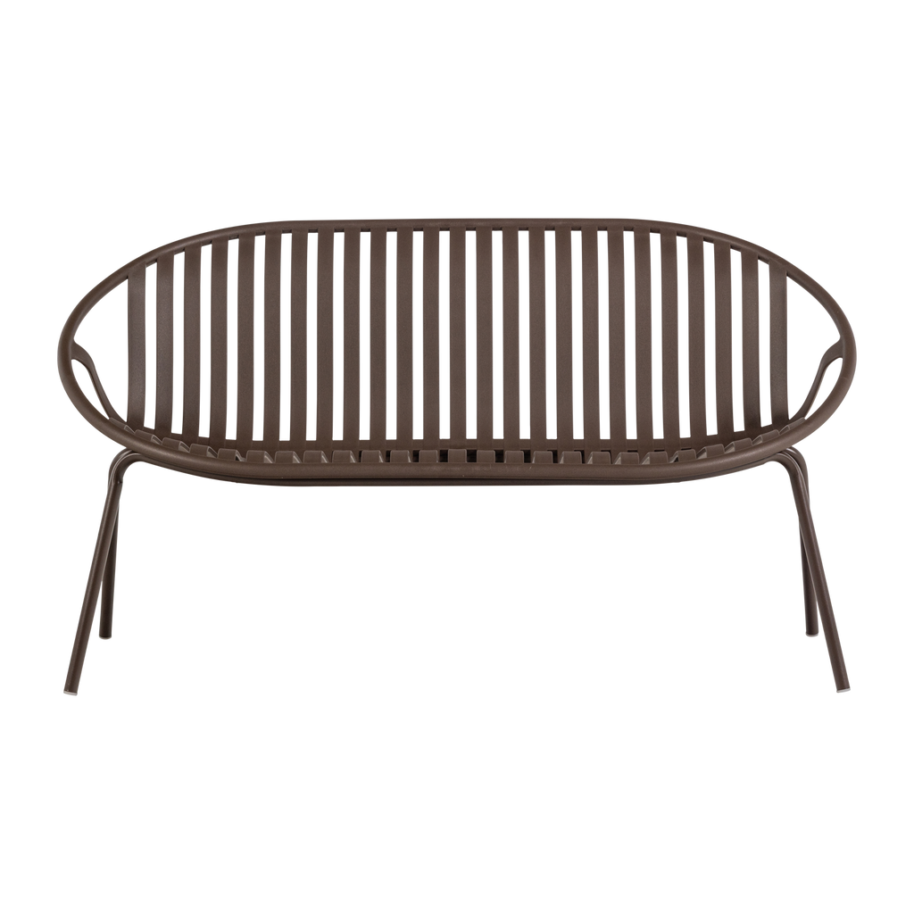 BRUCE GARDEN 2-SEATER BENCH PP/METAL PURPLE/BROWN