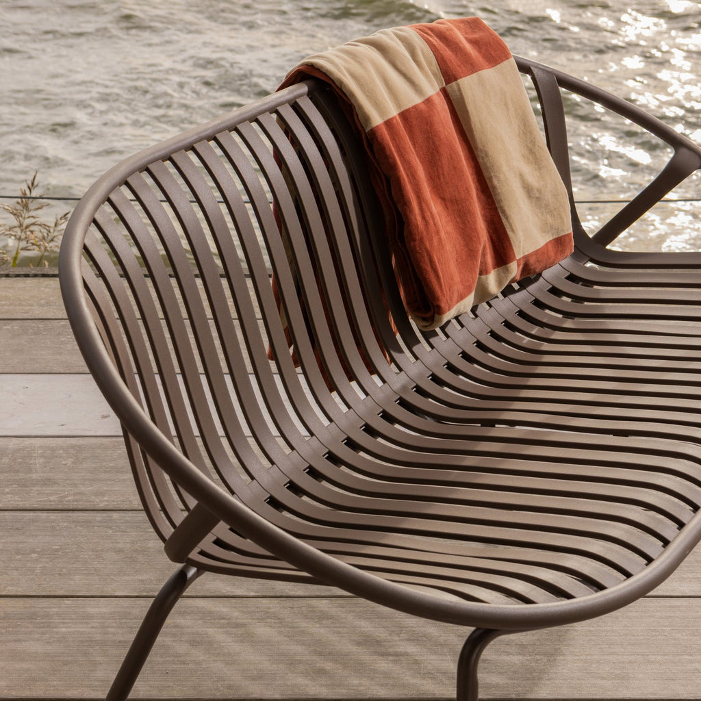 BRUCE GARDEN 2-SEATER BENCH PP/METAL PURPLE/BROWN