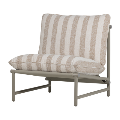 ELVO GARDEN LOUNGE CHAIR ALUMINIUM STRIPE WHITE/SAND