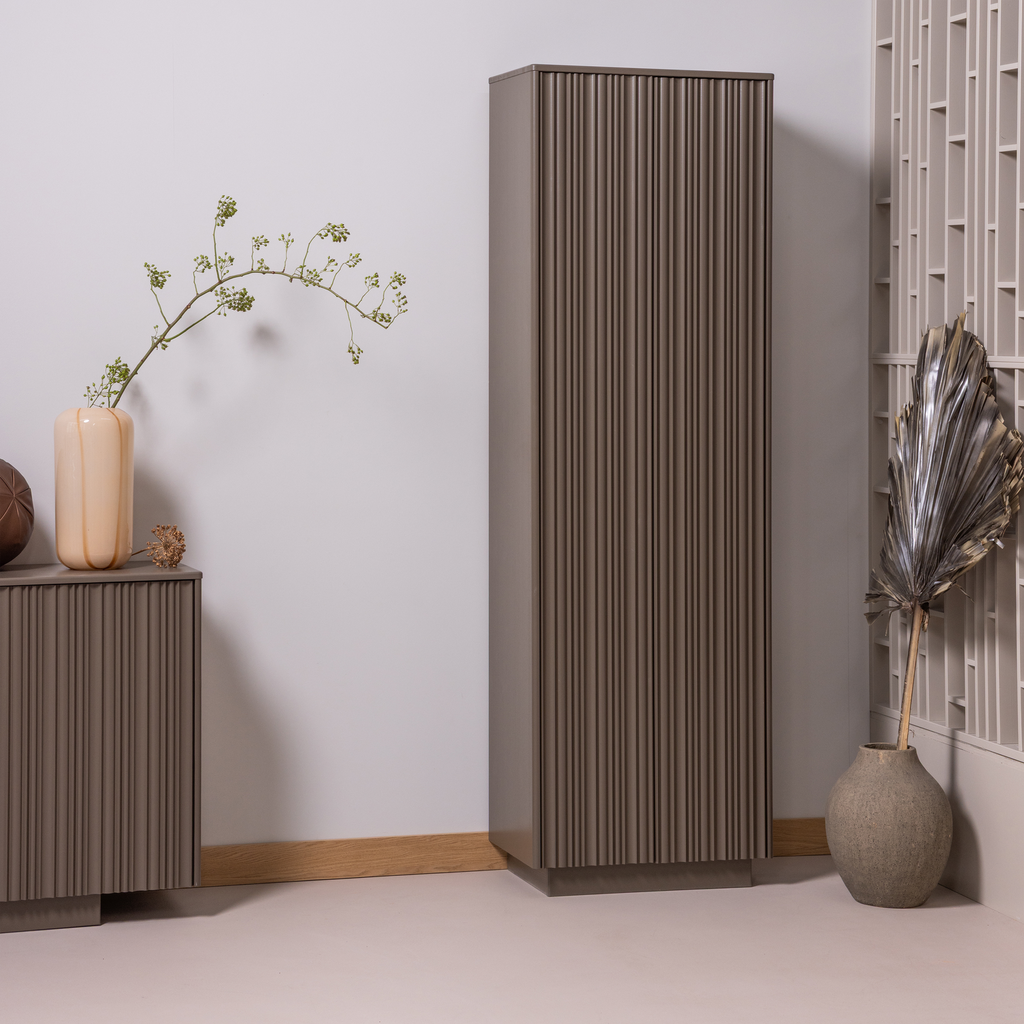NOVA HIGH STORAGE CABINET PINE TRUFFLE BROWN [fsc]