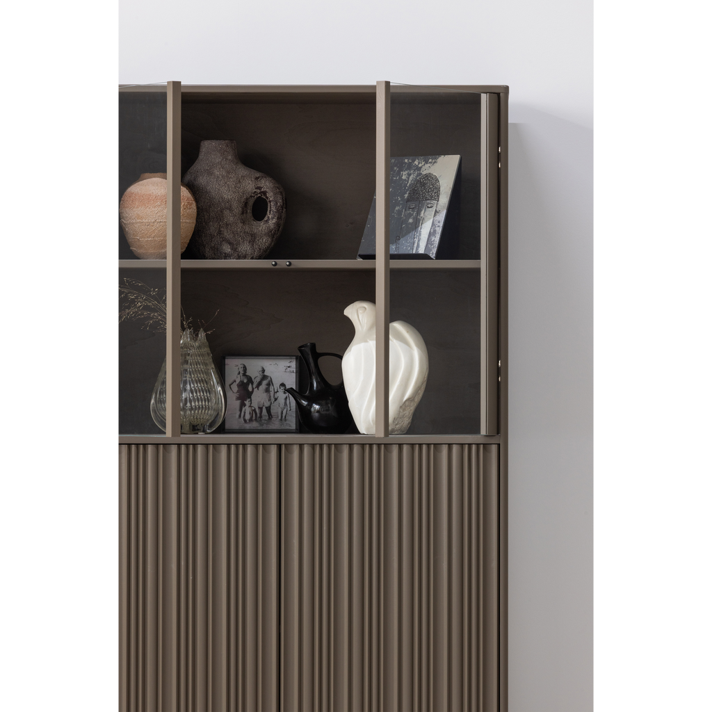 NOVA LOW DISPLAY CABINET PINE TRUFFLE BROWN [fsc]