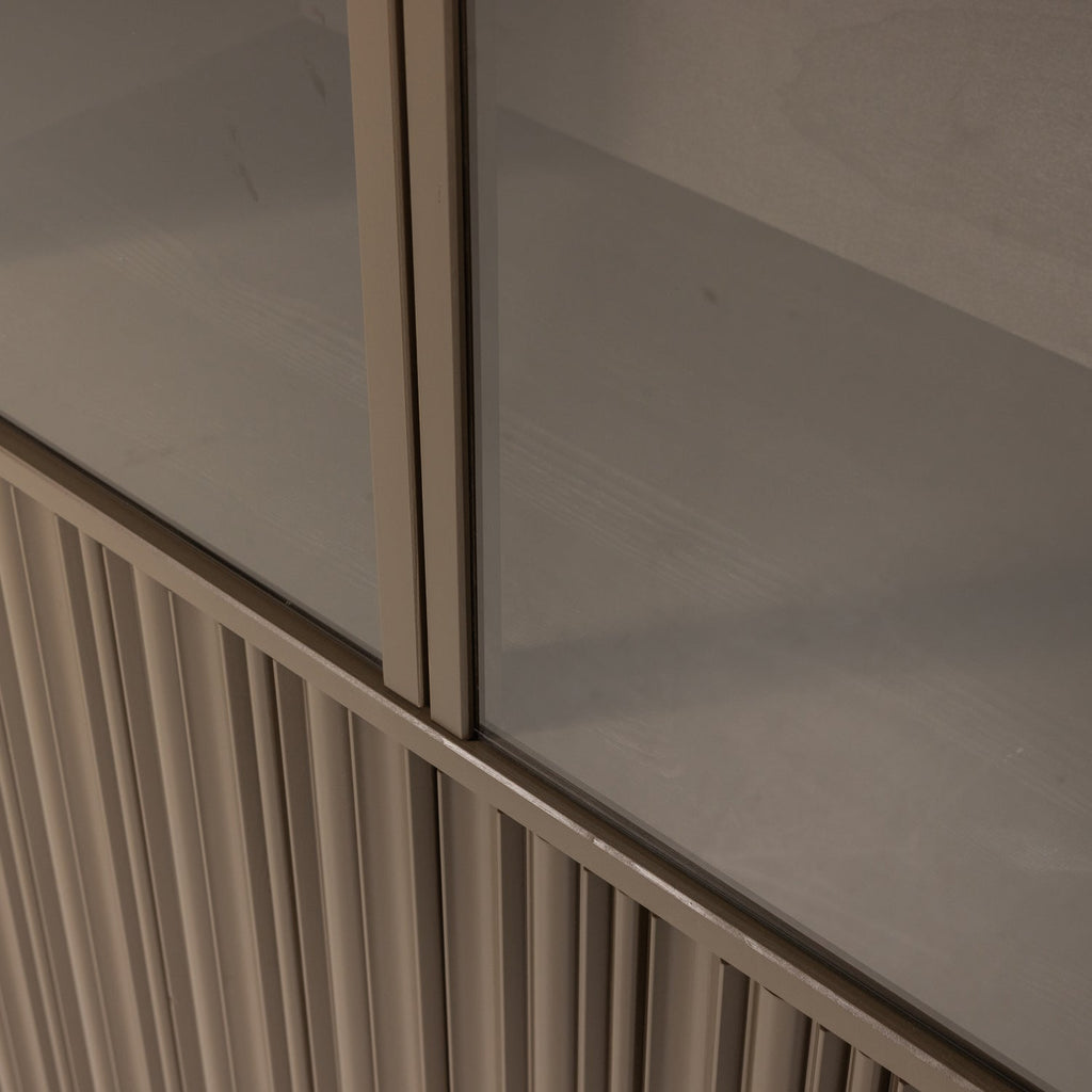 NOVA LOW DISPLAY CABINET PINE TRUFFLE BROWN [fsc]