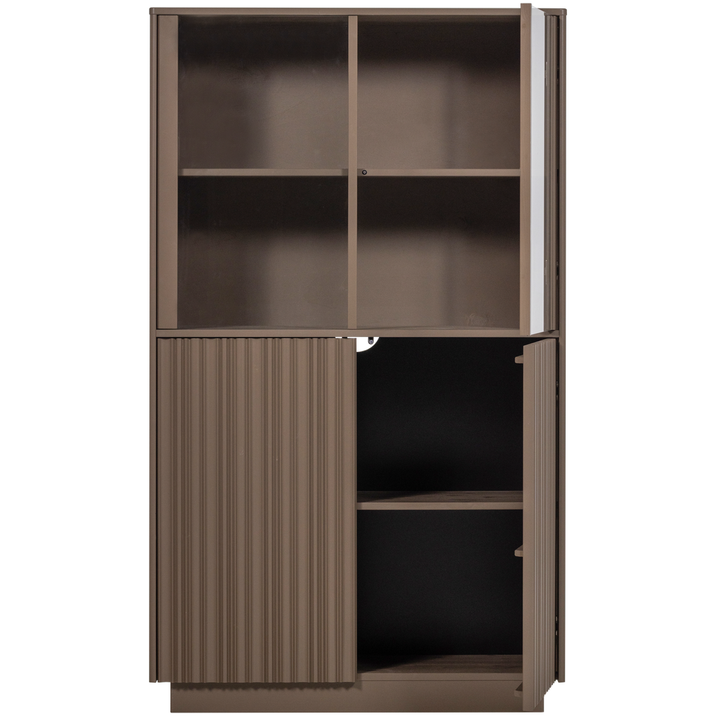 NOVA LOW DISPLAY CABINET PINE TRUFFLE BROWN [fsc]