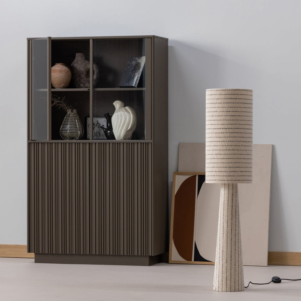 NOVA LOW DISPLAY CABINET PINE TRUFFLE BROWN [fsc]